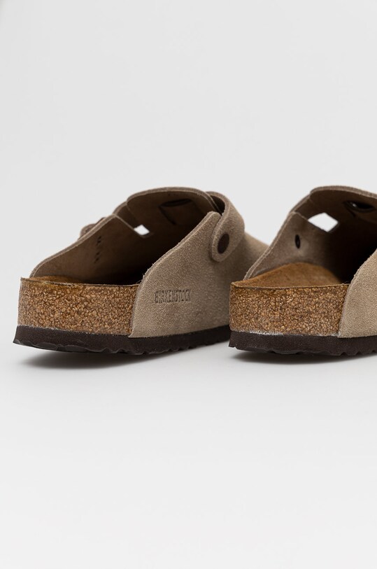Semišové pantofle Birkenstock Boston béžová 560771