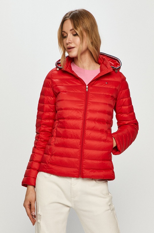 Péřová bunda Tommy Hilfiger přechodné červená WW0WW30842.4891