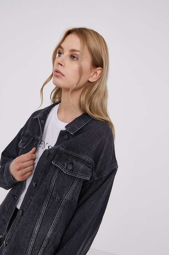Džínová bunda AllSaints černá WO070U