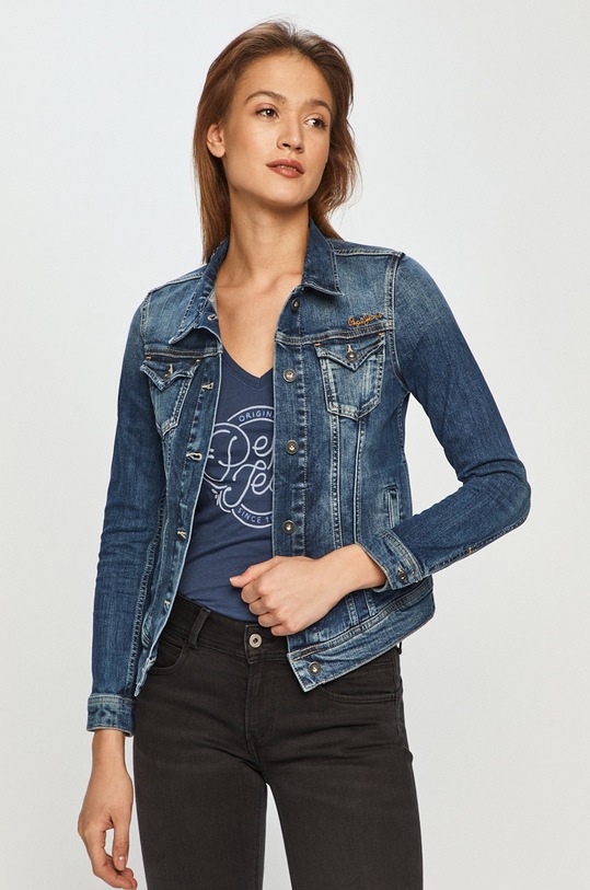 Pepe Jeans - Kurtka jeansowa L51 bez kaptura niebieski PL401014PO1.000