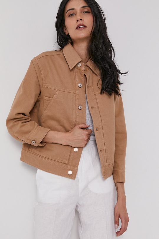 Bunda United Colors of Benetton bez kapuce béžová 2IH6535P5.193