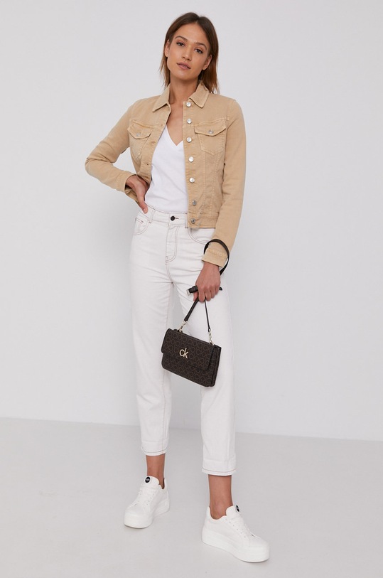 United Colors of Benetton Kurtka jeansowa 2WP1535T3.903 beżowy SS21