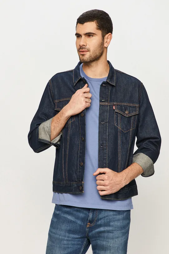 Levi's - Rifľová bunda bez kapucne tmavomodrá 72334.0557