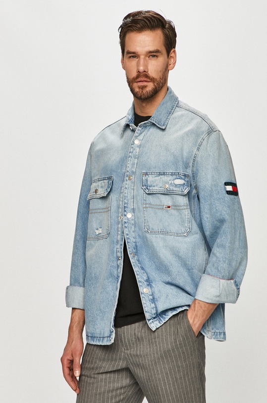 Tommy Jeans - Rifľová bunda bez kapucne modrá DM0DM10299.4891