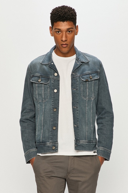 Lee - Kurtka jeansowa bez kaptura niebieski L89RNKUQ