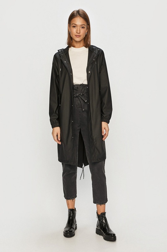 Rains - Kurtka przeciwdeszczowa 1814 Fishtail Parka 1814.01 czarny AW21