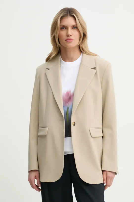 Пиджак Samsoe Samsoe с подкладкой бежевый F21100157