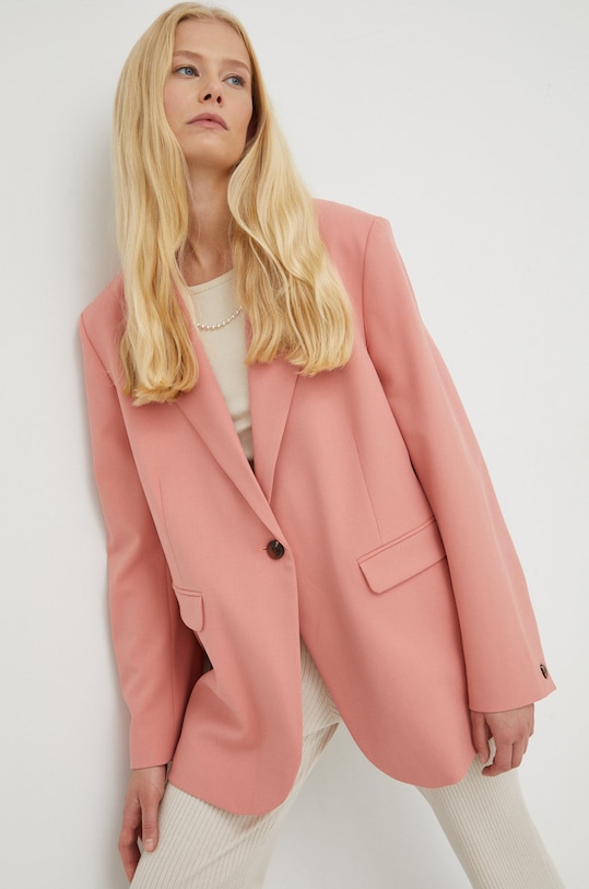 Samsoe Samsoe marynarka tkanina pomarańczowy F21100157