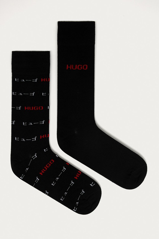 Hugo - Ponožky (2-pak) potlač čierna 50442886