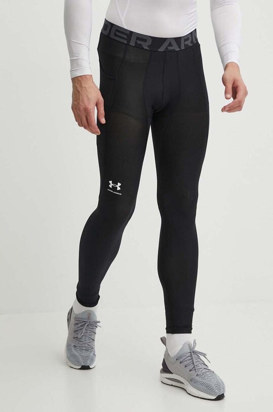 Under Armour legginsy treningowe nadruk czarny 1361586