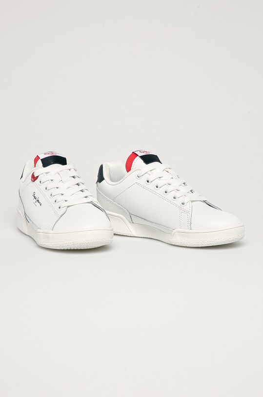 Pepe Jeans - Dětské kožené boty Lambert Britt PBS30478 bílá SS21