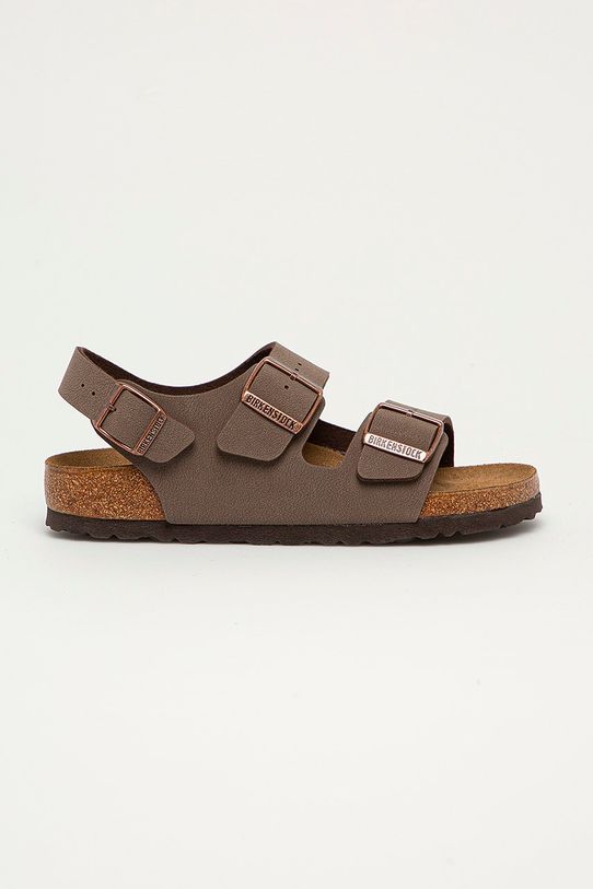 Birkenstock - Sandale Milano imitatie de piele maro 634503