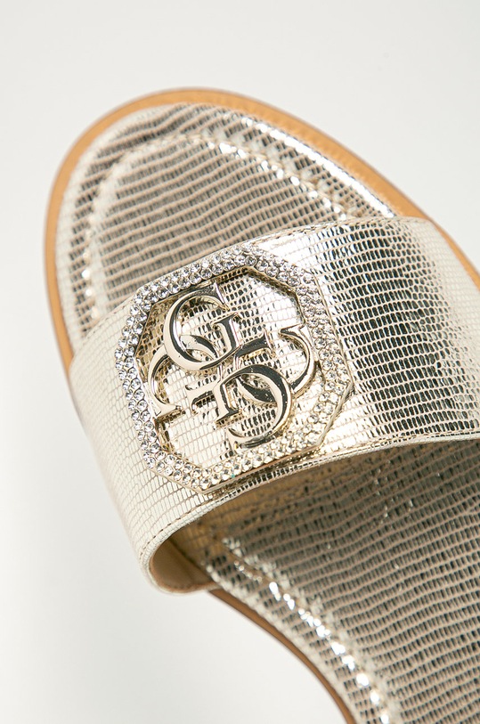 Guess - Kožené šľapky FL6BTL.LEA19 zlatá