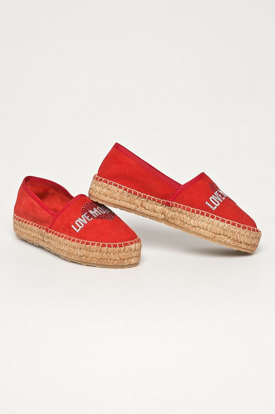 Love Moschino - Semišové espadrilky JA10023G1CIF0500 červená SS21