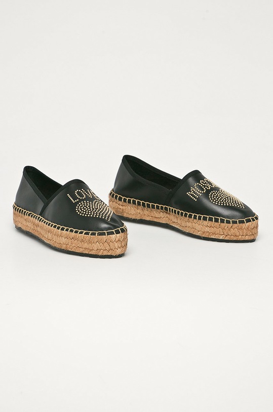 Love Moschino - Espadryle skórzane JA10043G1CIA0000 czarny SS21