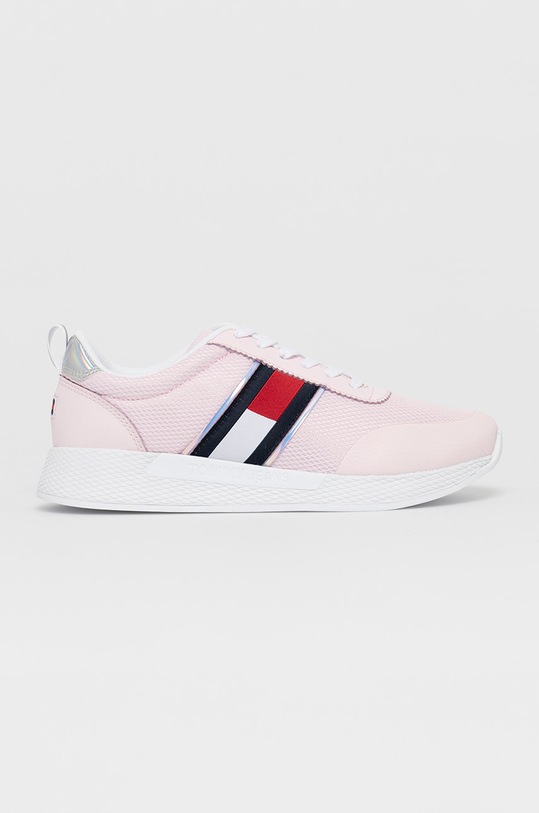 Topánky Tommy Jeans usňová koža ružová EN0EN01359