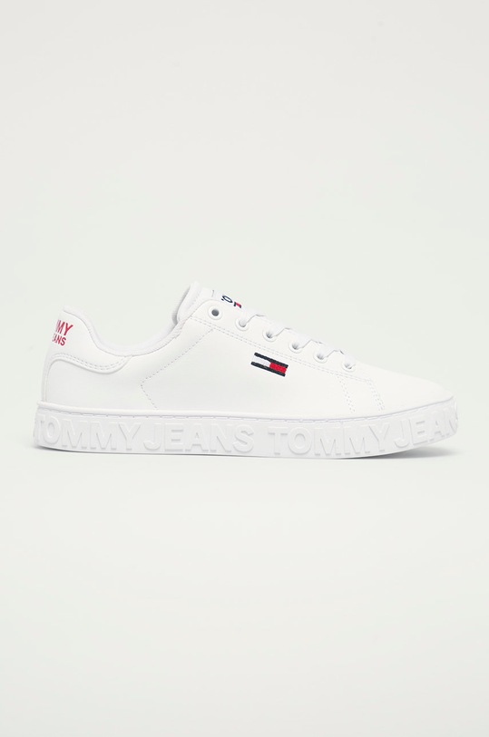 Tommy Jeans - Buty skórzane EN0EN01363 płaska biały EN0EN01363