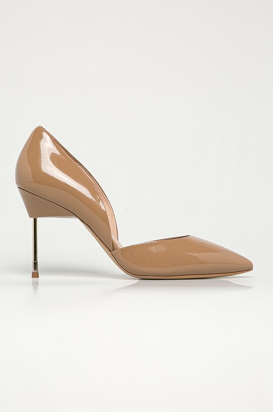 Kurt Geiger London - Szpilki skórzane Bond 90 szpic beżowy BOND.90.24