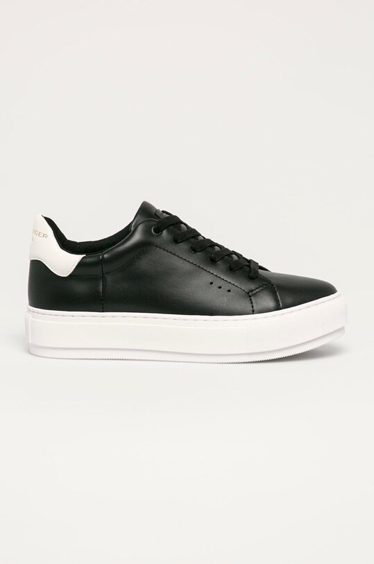 Kurt Geiger London - Buty skórzane Laney platforma czarny LANEY.00