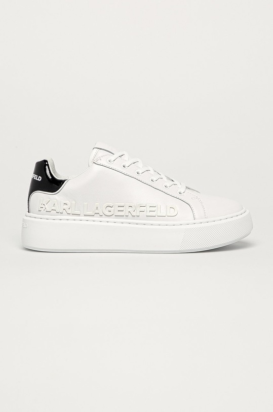 Karl Lagerfeld - Kožená obuv platforma biela KL62210.011