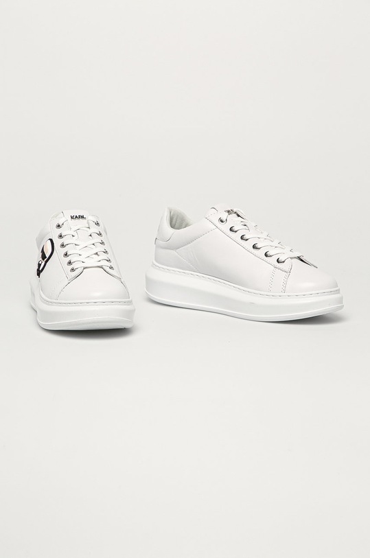 Kožené boty Karl Lagerfeld KAPRI KL62530.01W bílá SS21