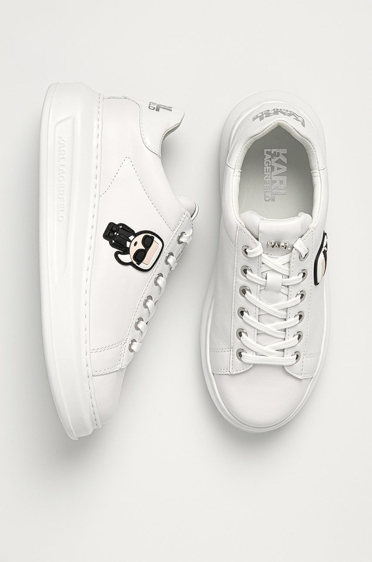 Kožené boty Karl Lagerfeld KAPRI KL62530.01W bílá