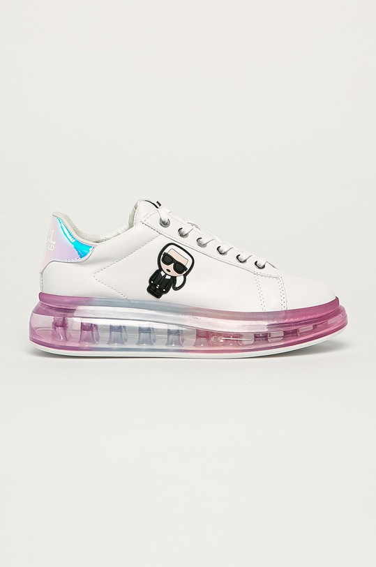 Karl Lagerfeld - Kožená obuv KAPRI KUSHION platforma biela KL62689.01I