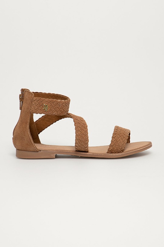 Mexx Sandały zamszowe płaski brązowy MXSY0050W