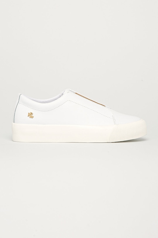 Lauren Ralph Lauren - Kožená obuv usňová koža biela 802824731001