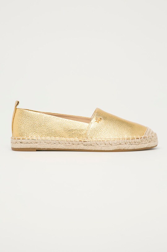 Lauren Ralph Lauren - Espadryle skórzane 802824737001 płaski złoty 802824737001