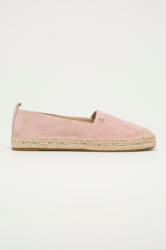 Lauren Ralph Lauren - Espadryle zamszowe 802828008002 płaski różowy 802828008002