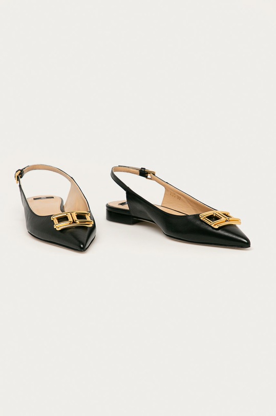 Elisabetta Franchi - Kožené balerínky SA93B11E2.110 čierna SS21