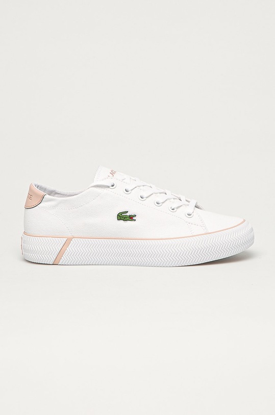 Πάνινα παπούτσια Lacoste φλατ λευκό 741CFA0027.1Y9