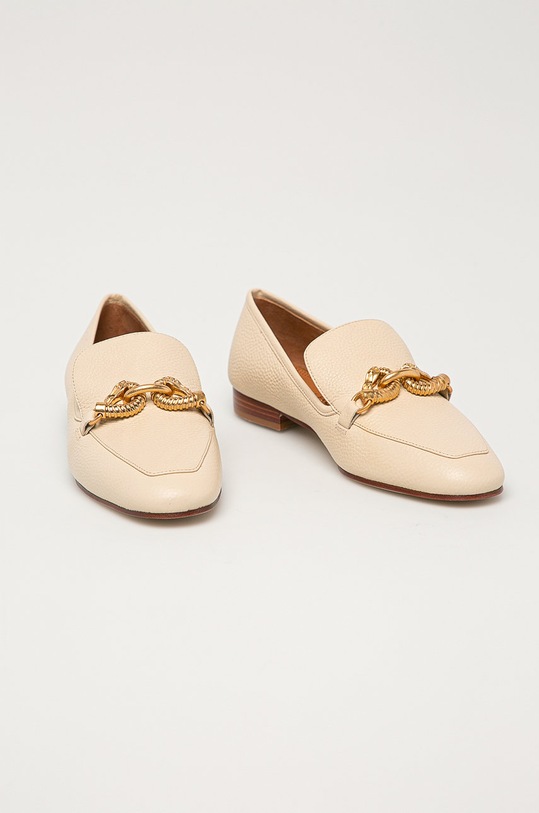 Tory Burch - Mokasyny skórzane Jessa 60801.122 beżowy SS21