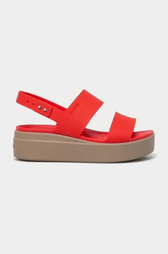 Sandály Crocs Brooklyn Low Wedge platforma oranžová KLYN.LOW.WEDGE.W.206453