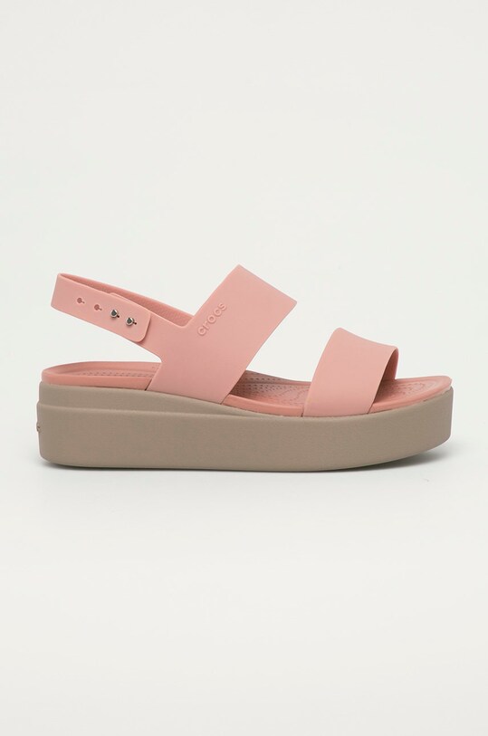 Crocs sandały Brooklyn Low Wedge pozostałe różowy KLYN.LOW.WEDGE.W.206453