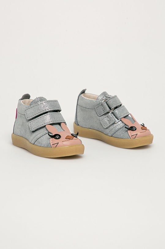 Mrugała - Półbuty skórzane dziecięce SUZIE.5180.1.20.25.G szary SS21