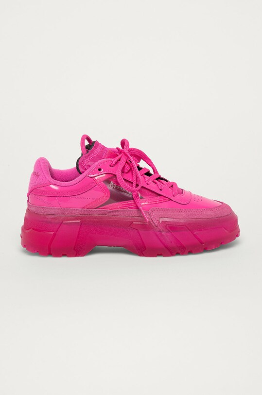 Reebok Classic - Buty skórzane dziecięce Club C x Cardi B H02527 różowy H02527
