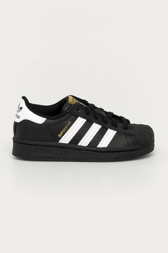 adidas Originals - Παιδικά παπούτσια Superstar απομίμηση λείου δέρματος μαύρο EF5394