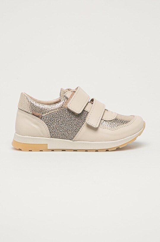Mrugała - Buty skórzane dziecięce beżowy COCO.3311.1.31.35.K