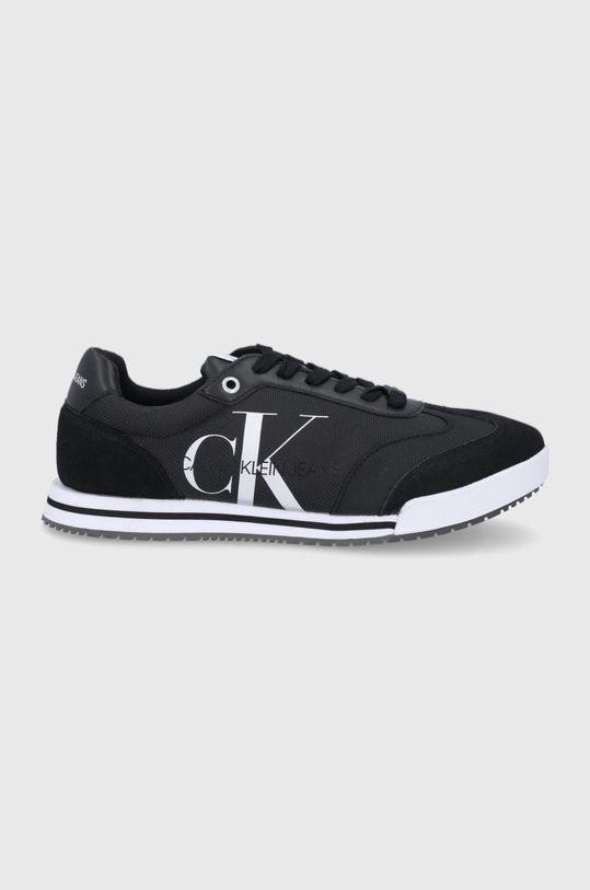 Topánky Calvin Klein Jeans usňová koža čierna YM0YM00026BDS