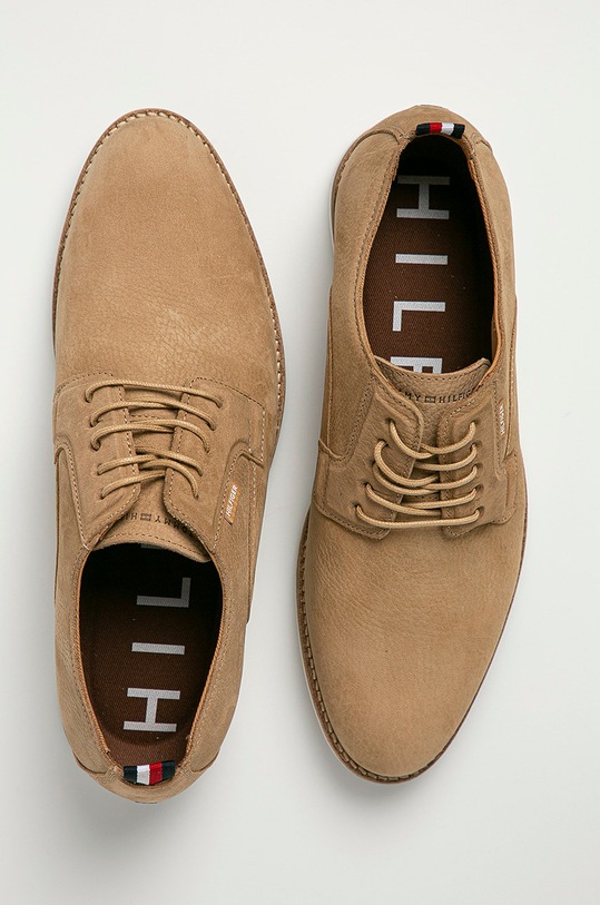 Tommy Hilfiger - Kožené poltopánky FM0FM03411 béžová