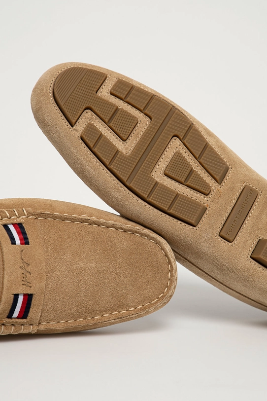 Semišové mokasíny Tommy Hilfiger béžová FM0FM03482