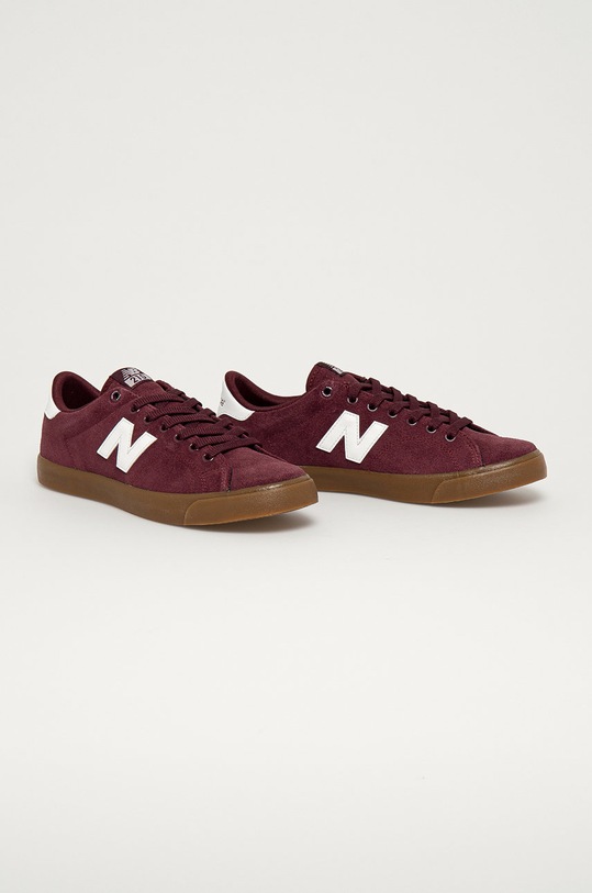 New Balance Tenisówki skórzane AM210BYG AM210BYG bordowy SS21