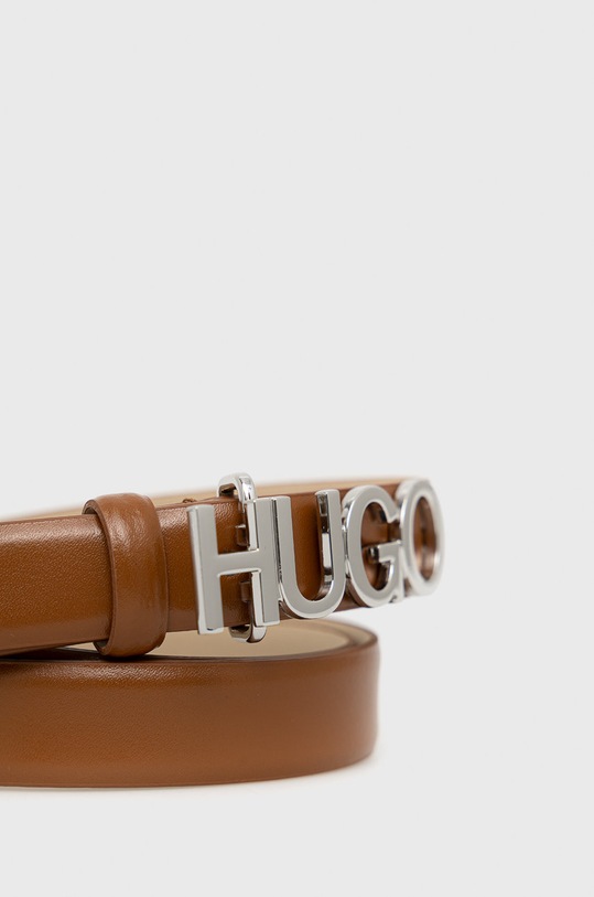 HUGO Pasek skórzany 50441986 50441986 brązowy AW21