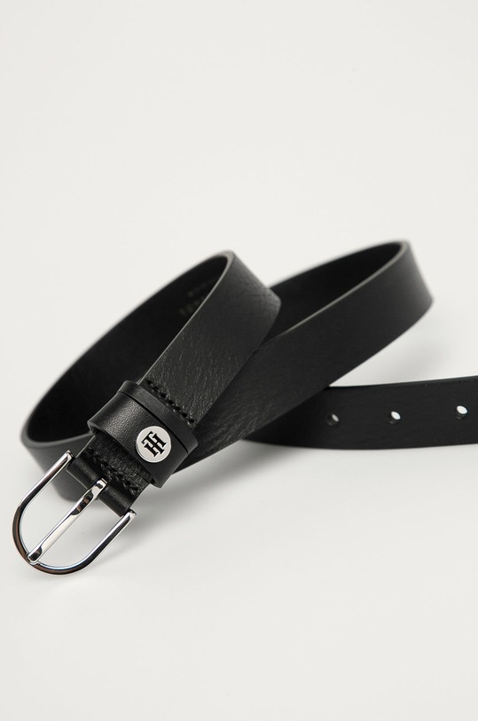 Tommy Hilfiger - Pasek skórzany AW0AW09819.4891 czarny SS21
