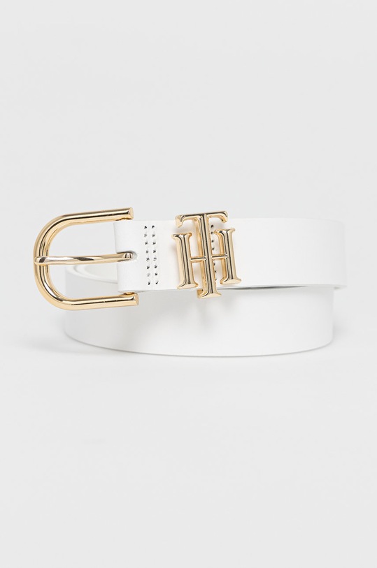 Tommy Hilfiger Pasek skórzany biały AW0AW09821.4891