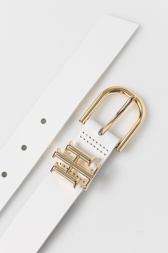 Tommy Hilfiger Pasek skórzany AW0AW09821.4891 biały SS21