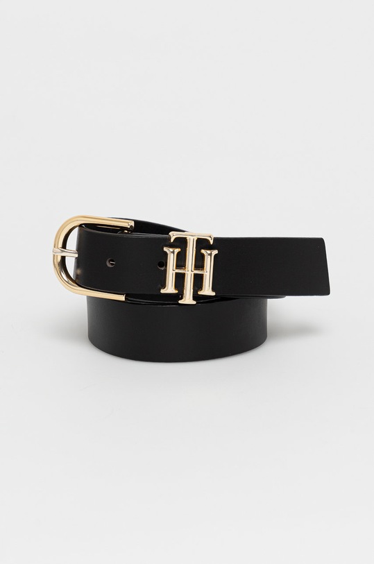 Kožený opasok Tommy Hilfiger čierna AW0AW09821.4891