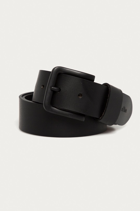 s. Oliver - Pasek skórzany czarny 1168532